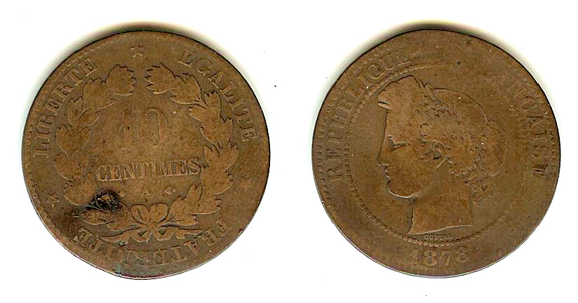 10 centimes Cérès 1878 Paris B+